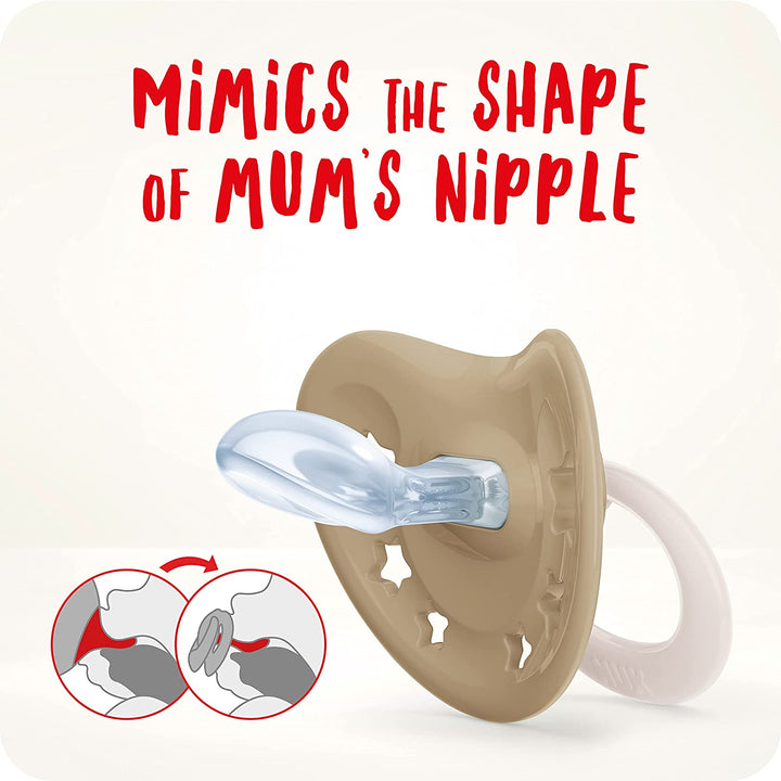 Signature Baby Dummy | 0-6 Months | Soothes 95% of Babies | Heart-Shaped Bpa-Free Silicone Soothers | Includes Case | Green Stars | 2 Count