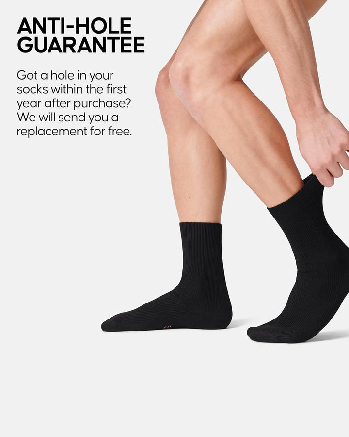 Diabetic Socks for Men, Soft Grip Non Elastic Bamboo Socks, Non Binding Top for Swollen Feet and Ankles, Unisex, 3-Pack