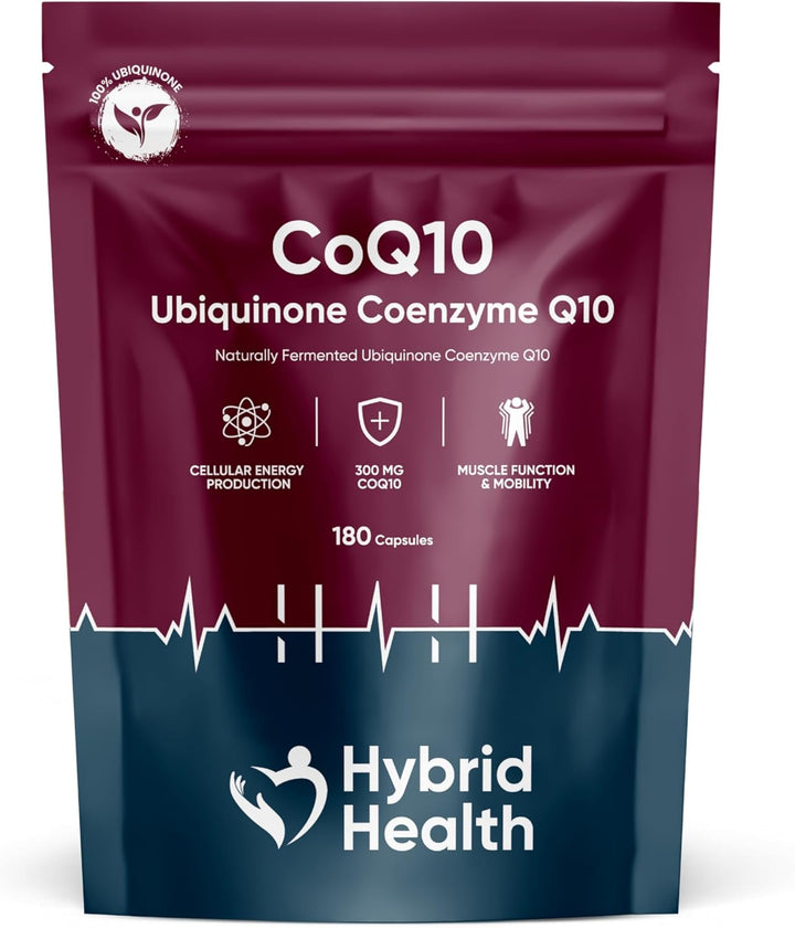 Ubiquinone Coenzyme Q10 300 MG Supplement | 180 Vegan Coq10 Capsules | Super Strength Vegan Friendly Naturally Fermented Coq10 Supplement | Non-Gmo | 6 Months Supply