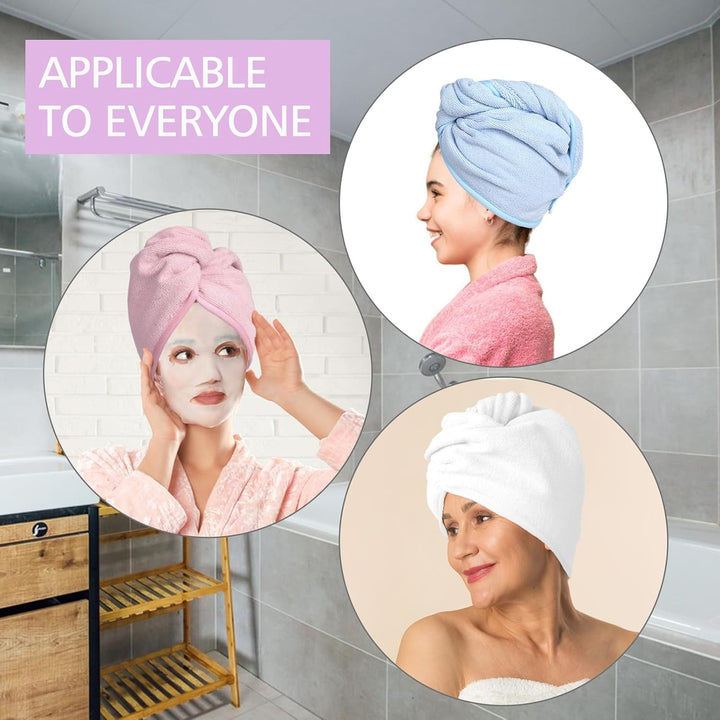 Microfiber Hair Towels Wrap Turban: 5 Packs Curly Hair Quick Dry Towel Set for Women - Hair Drying Towel Hair Dryer Shower Cap & Hair Accessories for Hair Care