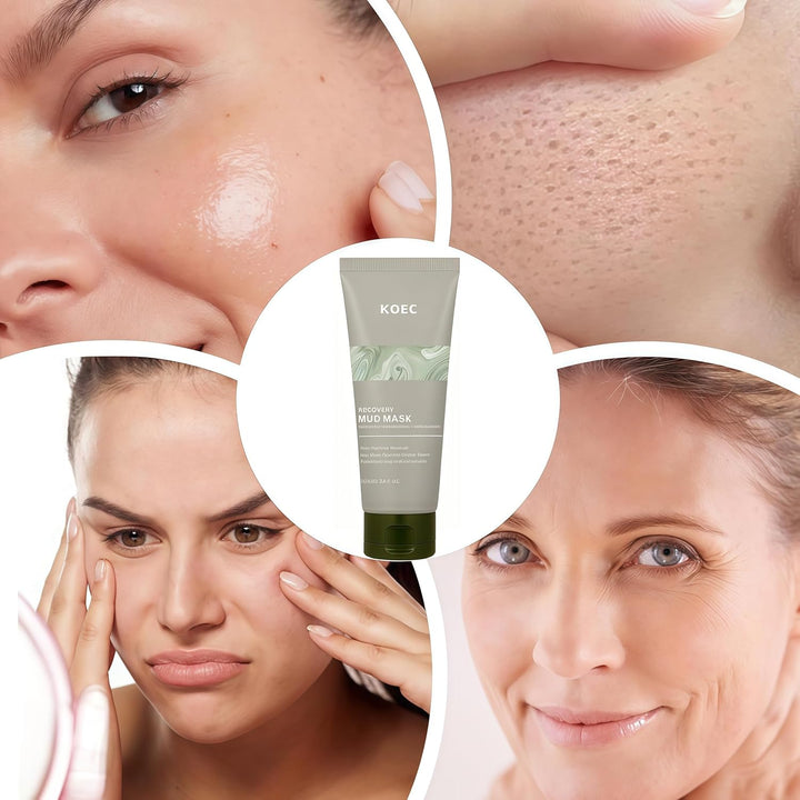 ANGEL SILK 2Pack Recovery & Relief Mud Mask, Boryeong Mud, Korean Face Mask, Natural K Beauty Deep Pore Cleaner for Hard Water & Oily Skin, Glass Skin Hydrating Face & Body Mask