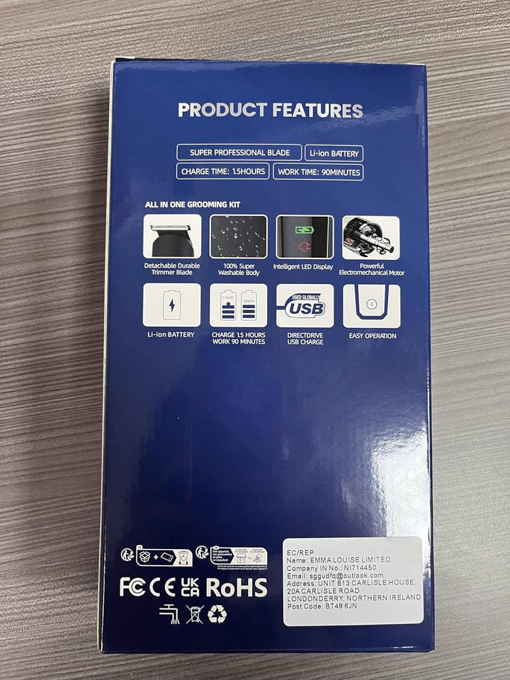 Beard Trimmer Men, Hair Clippers Men, All-In-One Men'S Grooming Kit with Nose and Ear Trimmer, Detail Trimmer, IPX6 Waterproof Professional Cordless Hair Clipper with 4 Limit Combs