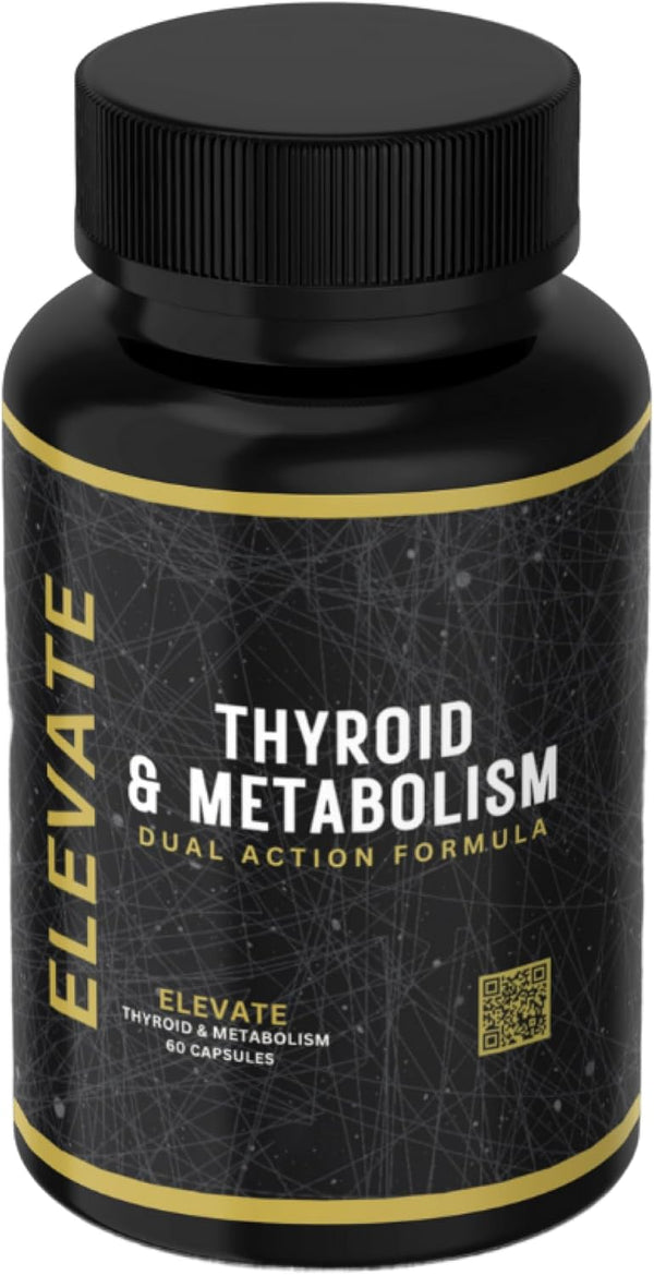 Elevate Supplements Thyroid & Metabolism Support, 30 Capsules | Advanced Thyrogenic Formula to Help Regulate Weight Management, Energy & Hormone Balance | Vitamins, Minerals, L-Tyrosine & Ashwagandha