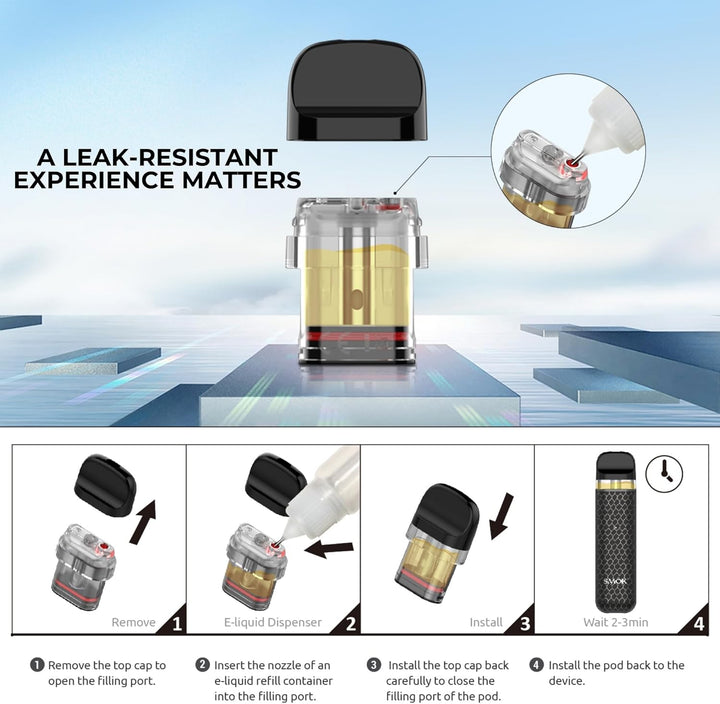 Smok Novo 2X MTL Replacement Pods - 3 Pack - [0.8Ohm Mesh] Inhale Activated, Top-Filling, TPD Compliant Ecig, 2Ml No Nicotine (2X Pods (0.8Ohm))