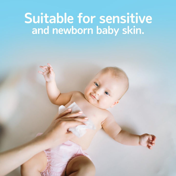 99.9% Water Baby Wipes | Biodegradable, Plant-Based & Plastic-Free | Hypoallergenic, Unscented, Extra Gentle for Sensitive Newborn Skin | 60 Wipes per Pack (1 Count (Pack of 1))
