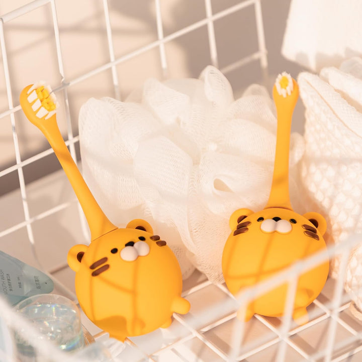 Snoic Rechargeable Kids Electrical Toothbrush with Cup, Smart Powerful Cute Tiger Girls Boys Toothbrushes with 2-Min Timer 3 Modes for 2-10Y Children Birthday Gifts