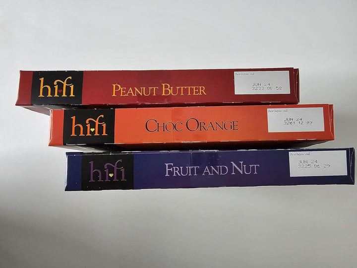 Hifi Bars 3 Boxes (Peanut Butter, Choc Orange, Fruit & Nut, Flavours) by TBD365 GIFFTING