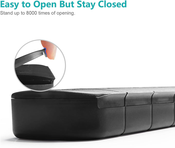 Weekly Pill Organiser 7 Day, Large Pill Box 1 Time a Day, Travel Friendly Daily Pill Containers to Hold Medicine Vitamins Fish Oil Supplements (Black)