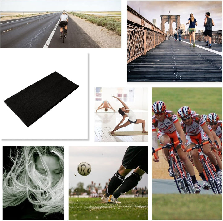 Extra Wide Headbands 11Cm Plain Stretchy Kylie Head Band 2 Pack Unisex Bandeau Headbands for Women & Men Soft Hairbands Yoga Bandana Headband (Black)