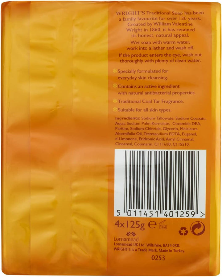 Coal Tar Soap, for Everyday Skin Cleansing, Suitable for All Skin Types. 4 X 100G Bars