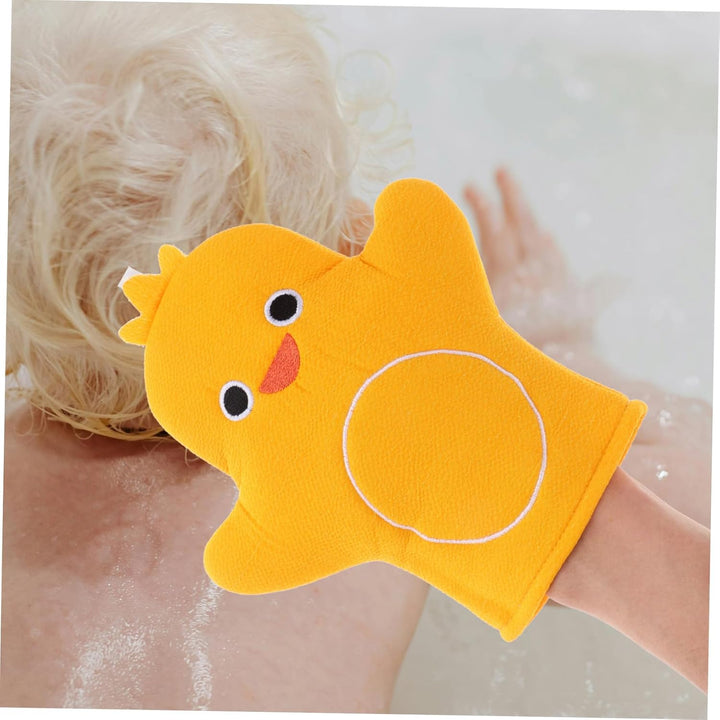 3Pcs Bathing Mitt Cartoon Cotton Shower Washcloths Bath Scrubber Soft for Fun Bath Essentials