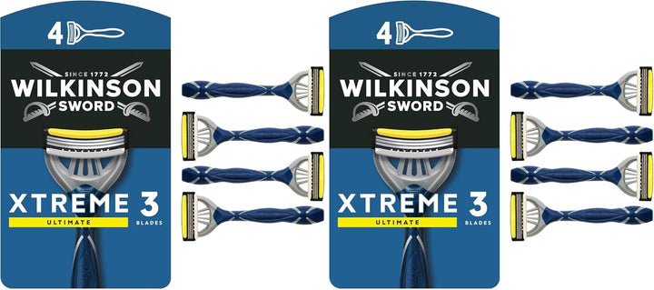 Xtreme 3 Ultimate Men'S Disposable Razors, Ultimate Addition to Wash Bags for Men'S Grooming, Great Shavers for Routine Shaving, 4 Pack