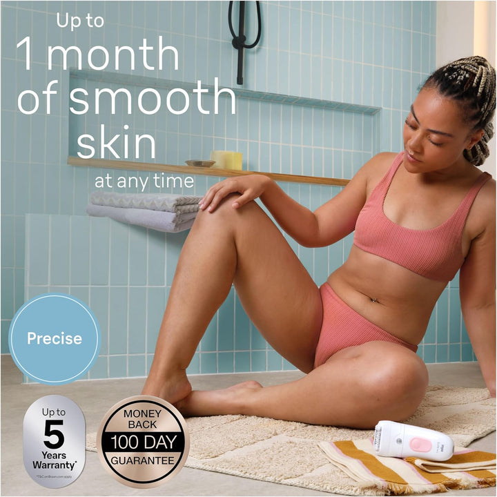 Silk-Épil 5, Epilator for Easy Hair Removal, Wet & Dry, Lasting Smooth Skin, 5-000, White/Flamingo with EU Plug