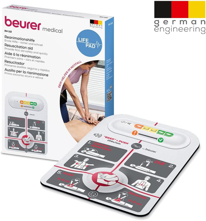 Lifepad by , Resuscitation Aid, Guides through Resuscitation Measures, Specifying Optimal Compression Frequency and Compression Pressure, Aid for Correct Positioning