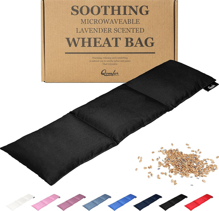 Large Wheat Bag for Pain Relief - Microwavable Heat Pack with Lavender - Flexible Heat Pad for Back, Neck, Shoulder, Period Pain Relief - Soft & Soothing Heated Neck Warmer (Purple)