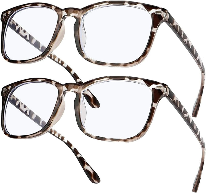 2 Pack Blue Light Blocking Glasses, anti Blue Light Gaming Glasses, Retro Fashion Frame Non-Prescription Lens, anti Fatigue Headache Computer Screen Glasses for Women and Men,Unisex round Glasses