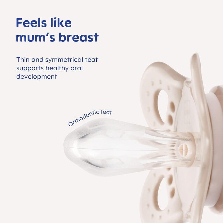 Original Soothers | 0-6 Months | 2 Pack | Comes in Dummy Steriliser Case | Sustainable Materials | Baby Accessories for Newborn | Cream/Green (Various Designs)