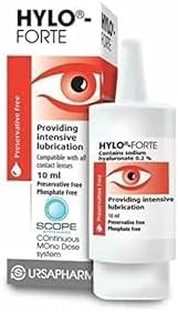 HYLO Forte - Preservative Free Lubricating Eye Drops - for Treatment of Severe and Persistant Dry Eyes - 10Ml