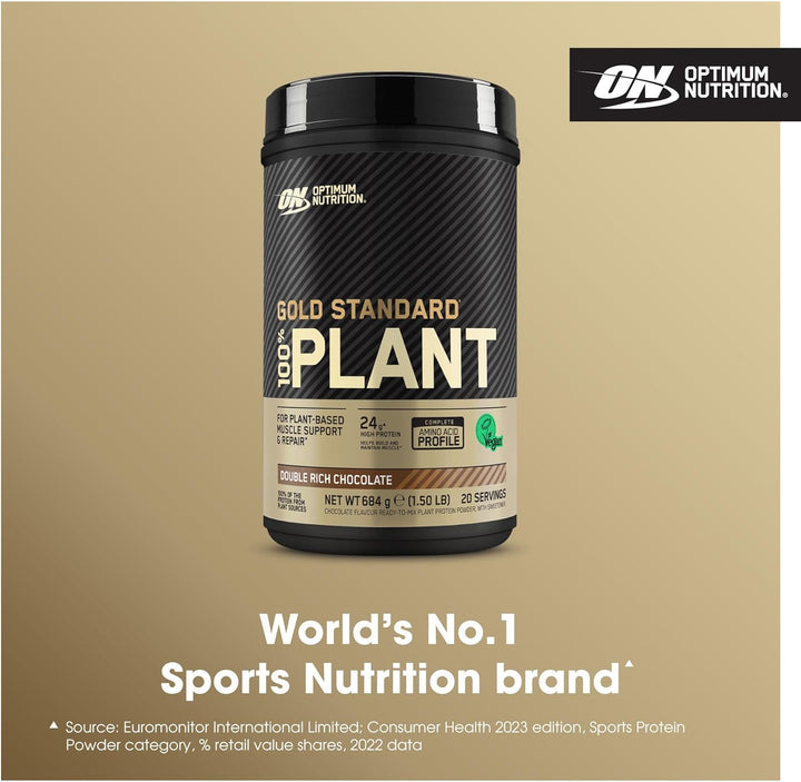 Gold Standard 100% Plant Based Protein Powder for Men and Women, Vegan Protein Shake Powder, Post Workout or Anytime Throughout the Day, Chocolate Flavour, 20 Servings, 684G
