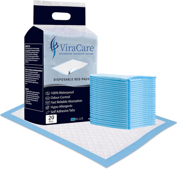 20 X Incontinence Bed Pads | 60 X 90 Cm | Incontinence Bed Sheets | Disposable Bed Mats for Incontinence | Bed Protectors Kids & Adults | Maternity Bed Mat | (1 Pack of 20)