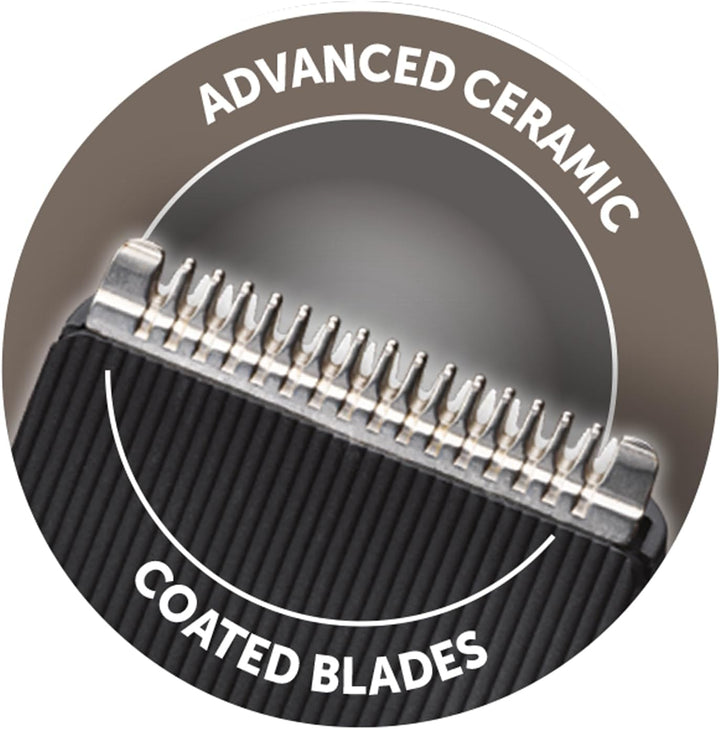 Barba Beard Trimmer (Advanced Ceramic Blades, Pop-Up Detail Trimmer, Adjustable Zoom Wheel, 9 Length Settings, Comb Attachment, Cord or Cordless, 40-Minute Runtime) MB320C