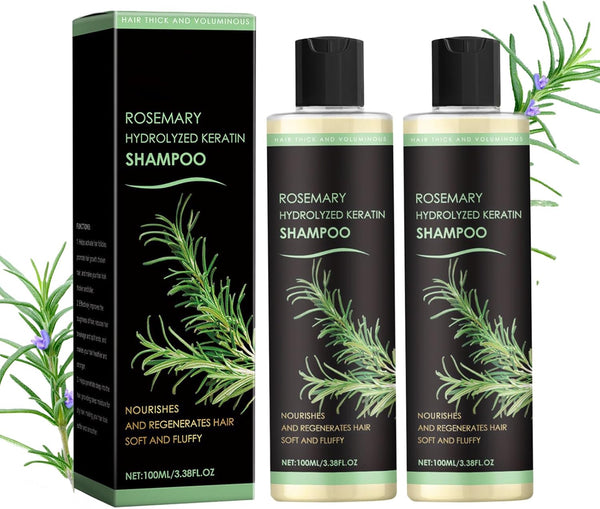 2 Pack Rosemary Hair Growth Shampoo, Thickening & Strengthening Shampoo with Hydrolyzed Keratin & Vitamin C, Nourishing and Moisturizing Formula for Women and Men