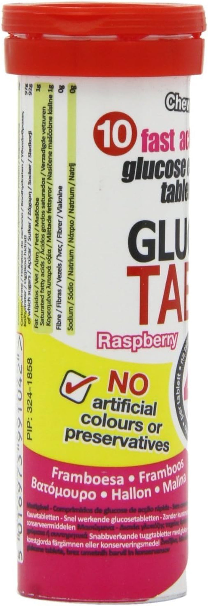 Juicy Raspberry - Fast Acting Glucose- 10 Tabs (Pack of 2)