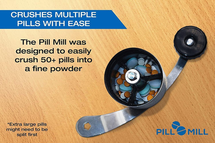 Pill Crusher - Crushes Multiple Tablets to a Fine Powder - Metal Medicine Grinder - Tablet Pulverizer Perfect for Travel - Great for Feeding Tube Use, Pets or Easier Medicine Intake for Kids