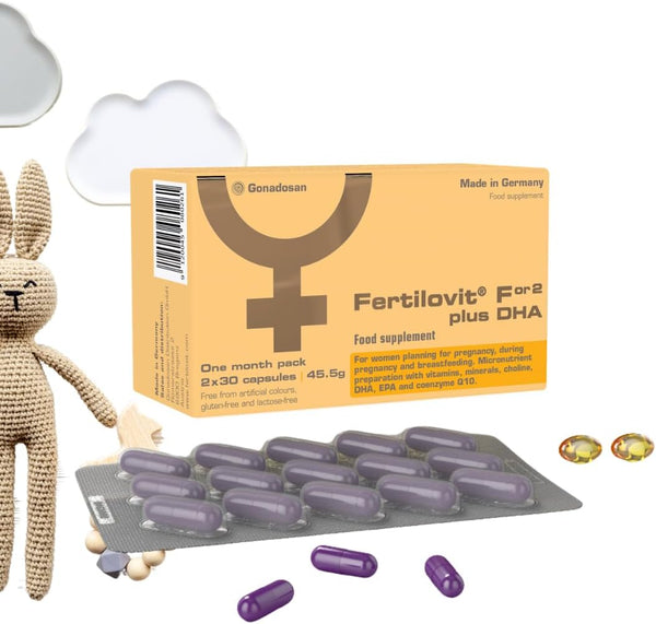 ® For2 plus DHA | Premium Prenatal Supplement for Pregnancy and Breastfeeding | Complete Care with DHA and Choline for Brain and Eye Development | 60 Capsules | 1-Month Pack (One Size)