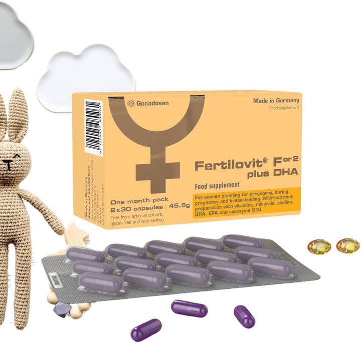 ® For2 plus DHA | Premium Prenatal Supplement for Pregnancy and Breastfeeding | Complete Care with DHA and Choline for Brain and Eye Development | 60 Capsules | 1-Month Pack (One Size)