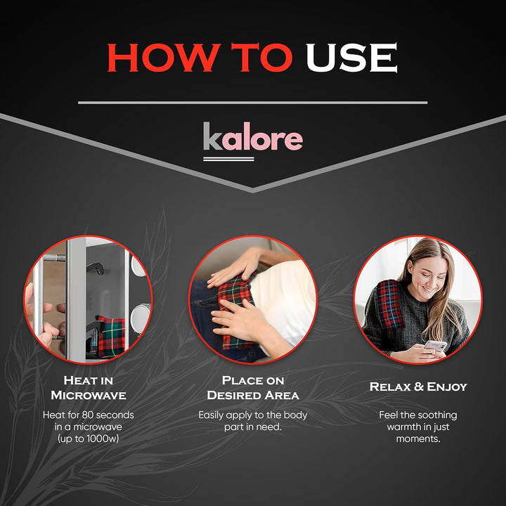 Wheat Bags Microwavable Neck and Shoulder Wrap - Relaxing Lavender Heat Bags Microwavable for Comfort - Tartan Cotton Fabric with UK Wheat Heat Bags Microwavable Compress by  - Purple