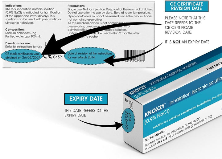 Isotonic Saline Solution 0.9% - Sodium Chloride Nacl - Inhalation Saline Solution – 20 X 2.5 Ml Unit Dose Vials