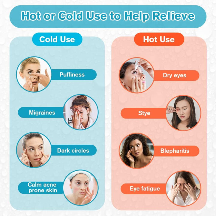 Cooling Eye Mask, Reusable Hot/Cold Therapy Gel for Puffy, Dark Circles, Headaches, Migraines, Sinus Pain, Dry and Swollen Eyes