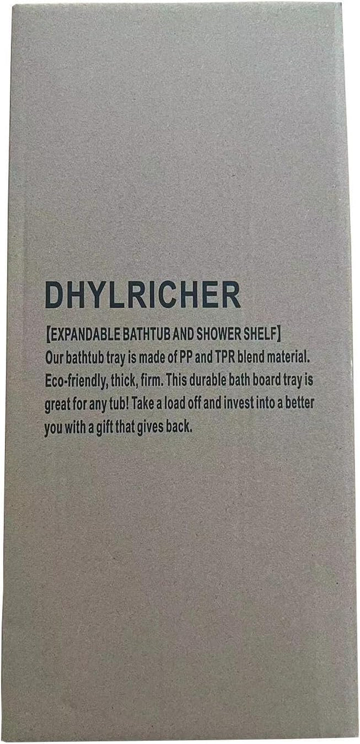 Expandable Drain Bath Shelf Caddy Tray, Multifunctional Plastic Bathtub Tray Bathroom Organizer Simple Stylish Bathtub Storage Rack for Candle Towel, Book, Wine, Phone, Shower (White)