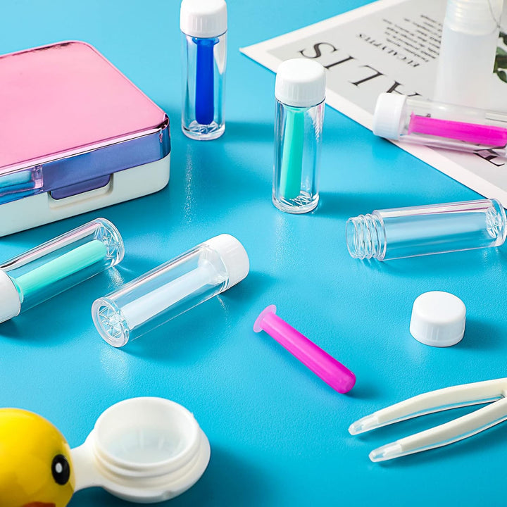 4 Pieces Silicone Contact Lens Inserter Daily Contact Remover Hard Lenses for Monthly Daily, Portable Travel Lens Remover Suction Holder for Meeting Outdoor Exercise