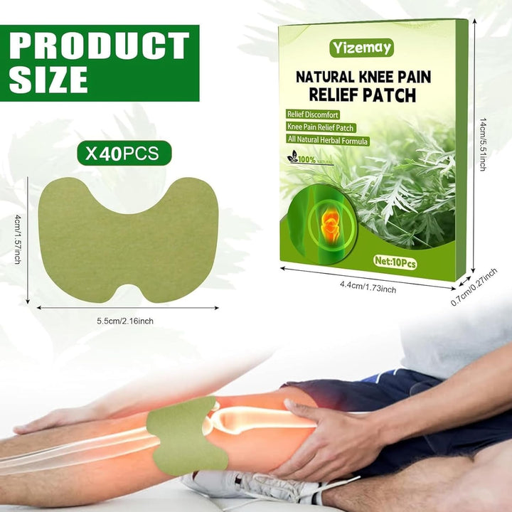 Knee Pain Relief Patches, 40Pcs Knee Patches Pain Relief Plaster Wormwood Herbal Knee Pain Relief Patches Relieves Muscle Soreness in Knee, Neck, Shoulder