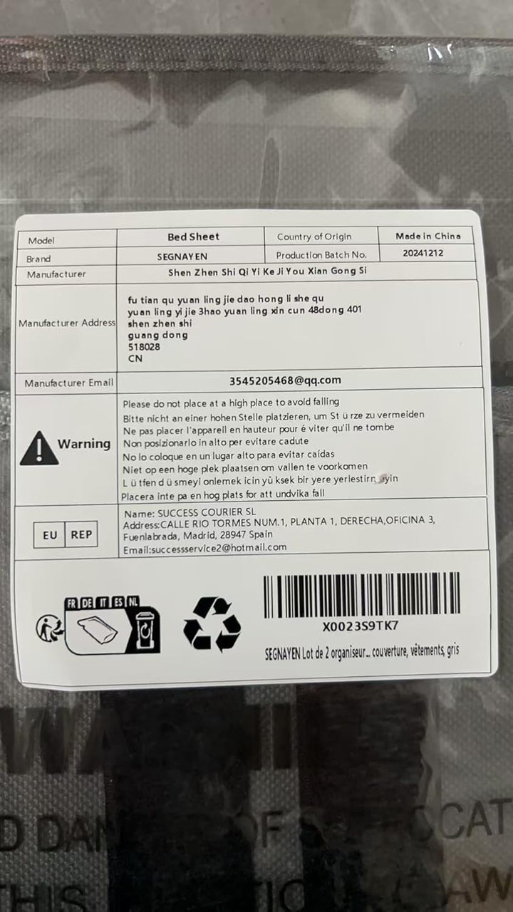 Bed Sheet Organiser Storage, Bedding Organiser Folder Box, Foldable Bedsheet Organiser Boxes Container for Linen Closet King Queen Size Sheet Duvet Cover Blanket Organisation with Zips, Grey, 2 Pack