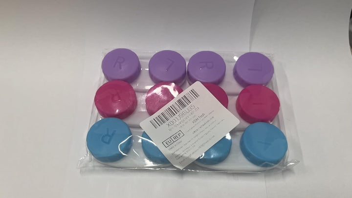 6 Packs Contact Lens Cases, Contact Lenses Holder Box with Left/Right Caps for Home Travel Outdoor