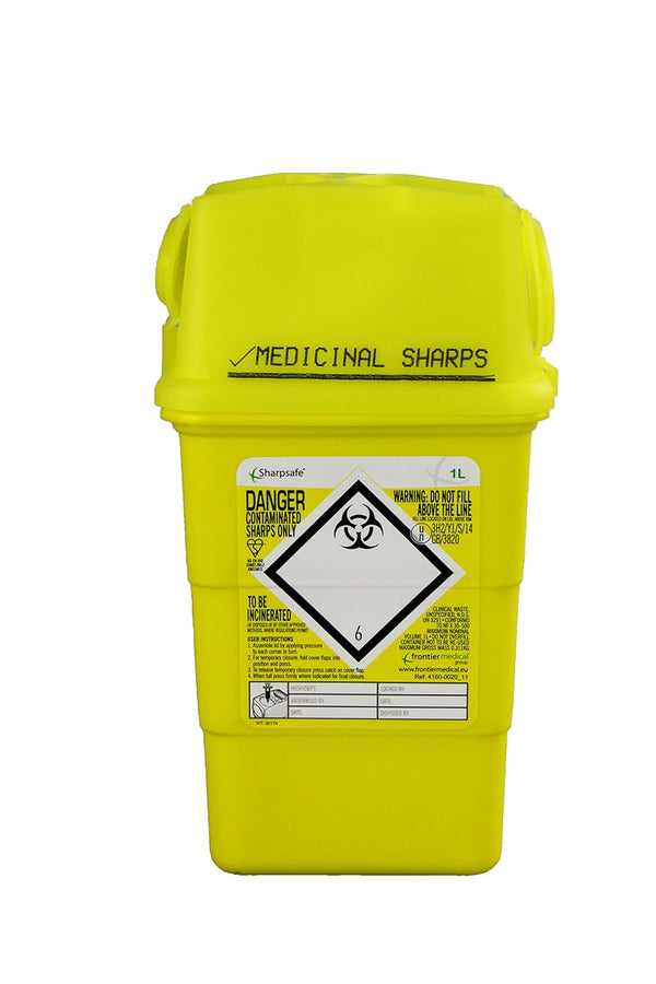 41602430 Medical Sharps Disposal Bin/Box, 1 L
