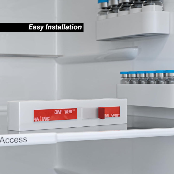 Fridge Holder Tray for 10Ml Glass Peptide Vials or Storage Case 5/7 Slot Heavy Duty Peptide Insulin Vial Protector Wall Mount White with 3M Stickers (10Ml Vial)