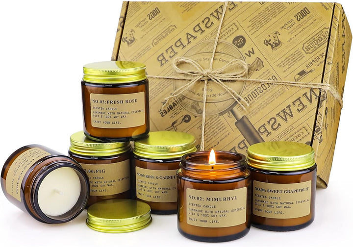 Candles-Scented Candles Gifts for Women,9 Pack Soy Wax Candle Set for Female Friend-Long Burning Aromatherapy Tin Candles for Birthday,Mother,Eid,Anniversary