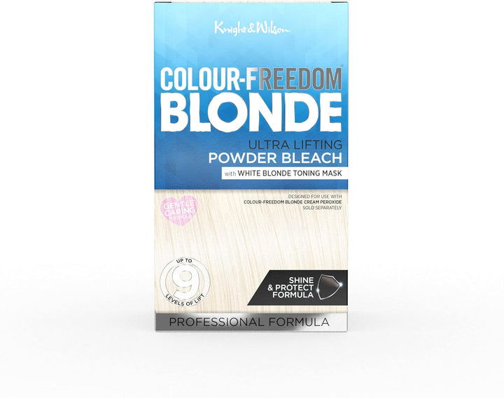 Colour Freedom Blonde Ultra High Lift Hair Bleach Powder and White Blonde Neutralising Toner Pack. up to 9 Levels of Lift, by