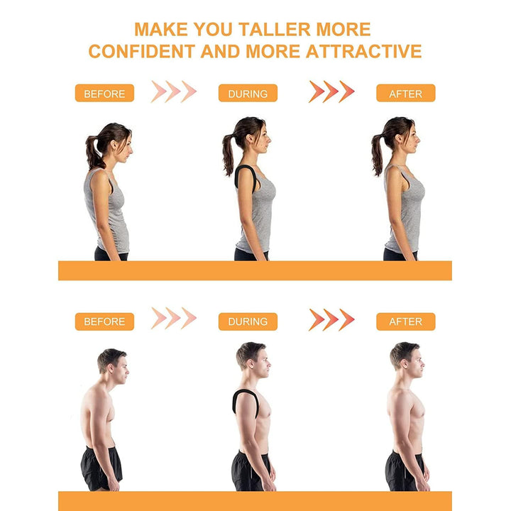 Back Correction Belt for Women and Men: Improve Posture Correct Hunchback Slouching Invisible under Clothes - Adjustable Lightweight Upper Back Brace for Neck Shoulder & Upper Back Pain Relief