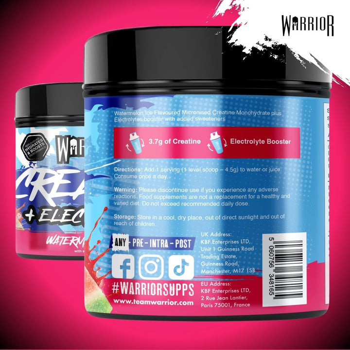 Creatine Monohydrate plus Electrolytes Powder 360G - Hydration and Performance Drink - Nutrition Shake to Promote Muscle Growth (Not Tablets, Sachet, Gummies) - 80 Servings - (Watermelon Ice)