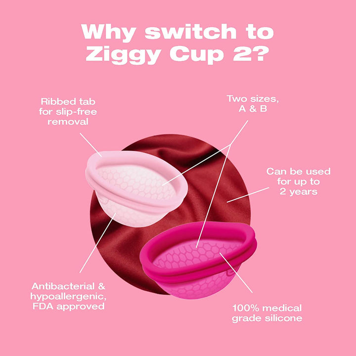 Ziggy Cup 2 - New Generation Ultra-Thin Flat-Fit Reusable Menstrual Disc (Size A)