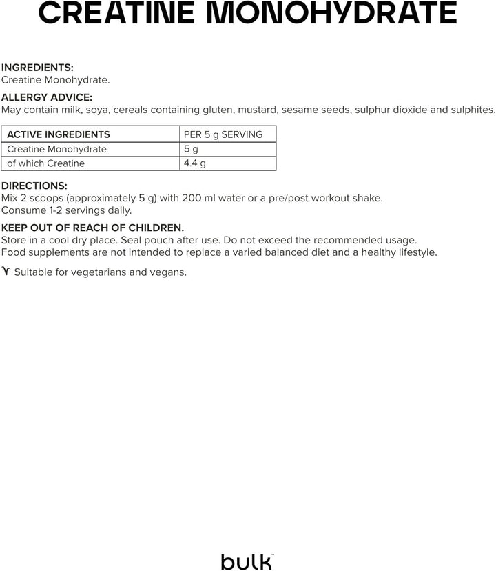 Creatine Monohydrate Powder 500G | Micronised Creatine Supplement for Strength, Power & Performance | Unflavoured Vegan, Easy to Dissolve | Performance Boosting Supplement for Men & Women