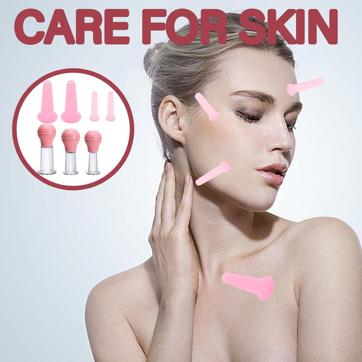 7 Pcs Facial Cupping Set for Face, Cupping Therapy Set for Face Neck Back Eyes Massage Vacuum Cans anti Massager for Facefor Body Facial Neck Eye Care