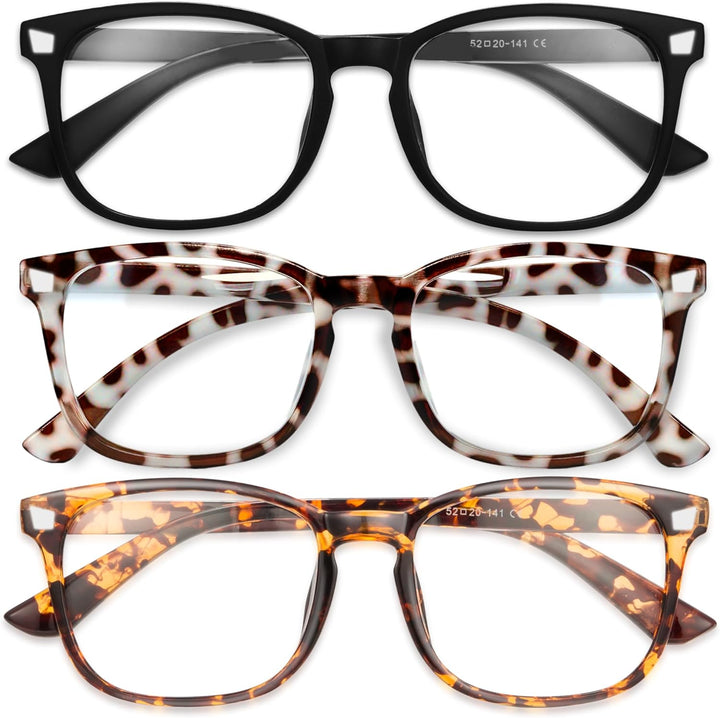 Blue Light Blocking Glasses - Fashion Square Fake Eyeglasses, anti UV Ray Computer Gaming Glasses, Blue Blockers Glasses for Women/Men