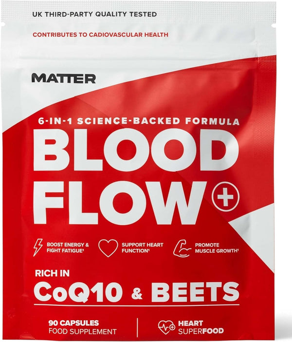 Blood Flow+ Nitric Oxide Booster Supplement – Beetroot, L-Citrulline, Pine Bark & Coq10 for Circulation, Heart Health & Blood Pressure Support – Beetroot Capsules for Energy & Stamina