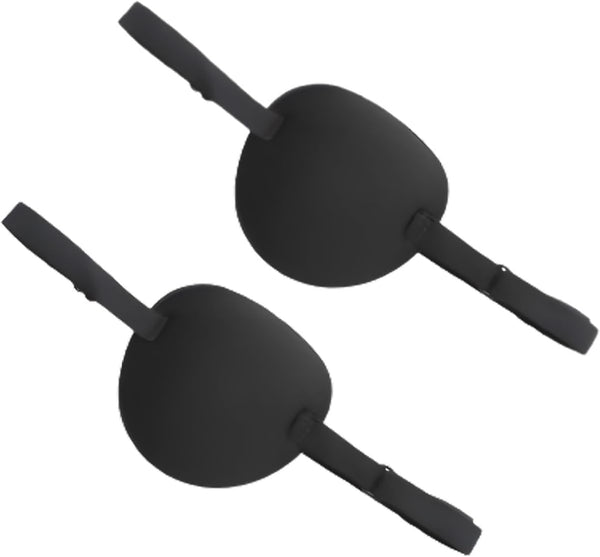 2 PCS Eye Patches for Adults, Single Eye Mask with Adjustable Buckle, 3D Concave Design Pirate Eye Patch for Amblyopia, Strabismus Left & Right Eye - Black